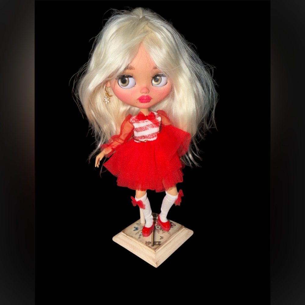 Stylish Red Doll with Blonde Hair‎